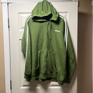 Unisex kiwi green zip up Adidas hoodie size 2xl.